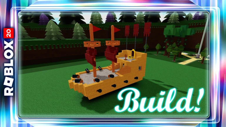 Official The Hunt: Roblox 20 event card for Build A Boat For Treasure (2018): Build, test, & survive on open water