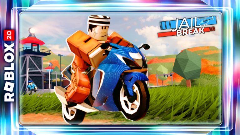 Official The Hunt: Roblox 20 event card for Jailbreak (2017): Plan heists or chase down criminals