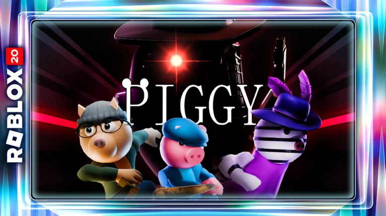 Official The Hunt: Roblox 20 event card for Piggy (2021): Escape a mysterious threat