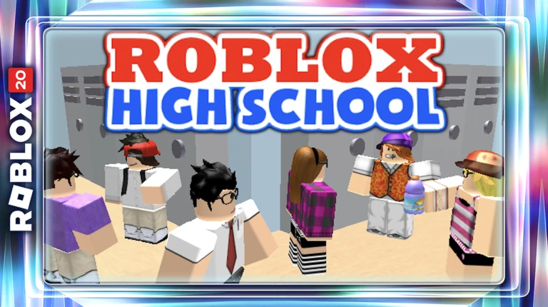 Official The Hunt: Roblox 20 event card for Roblox High School (2016): Attend class, hang out, & socialize